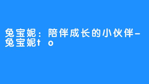 兔宝妮：陪伴成长的小伙伴-兔宝妮to