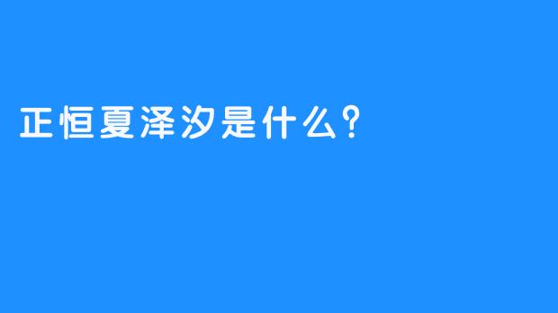 正恒夏泽汐是什么？