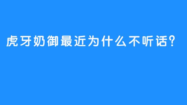 虎牙奶御最近为什么不听话？