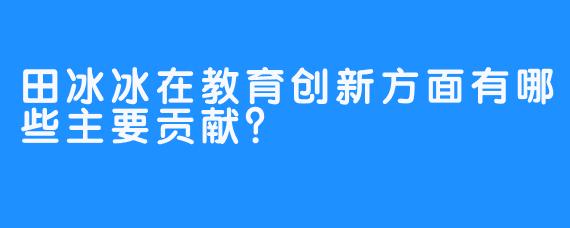 田冰冰在教育创新方面有哪些主要贡献？