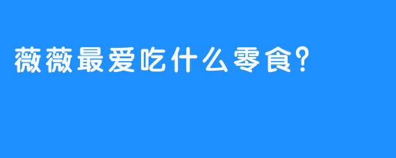 薇薇最爱吃什么零食？