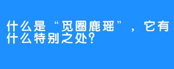 什么是“觅圈鹿瑶”，它有什么特别之处？