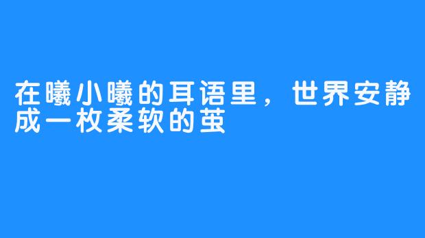 在曦小曦的耳语里,世界安静成一枚柔软的茧